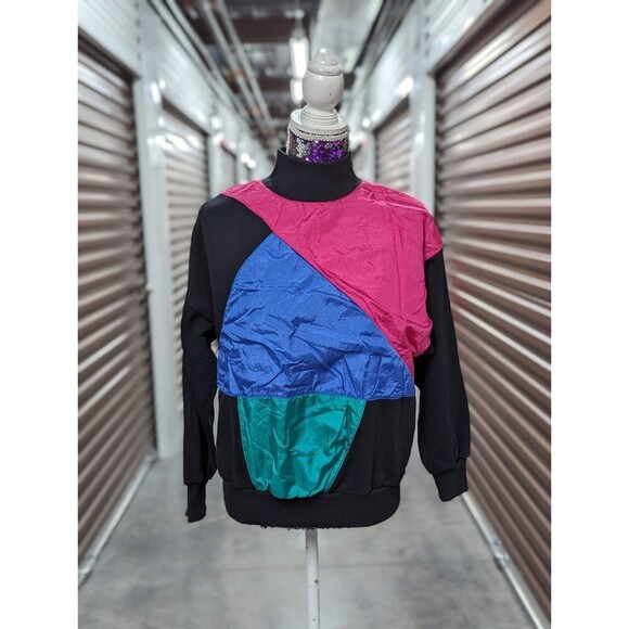 Prides Landing Sport Women's Large Retro 80s 90s Windbreaker Color block Sweater - Picture 2 of 8